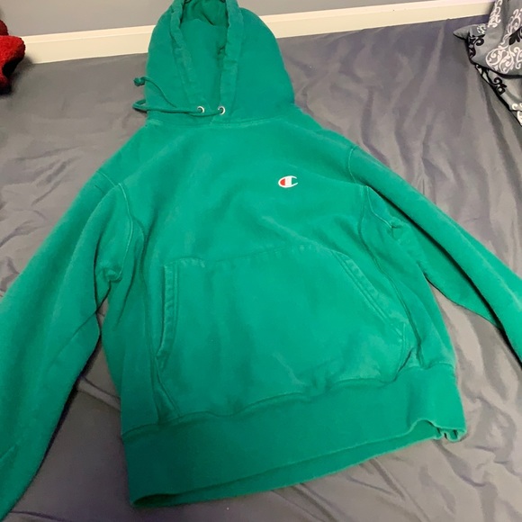 Champion Reverse Weave Hoodie - Green - Picture 1 of 2